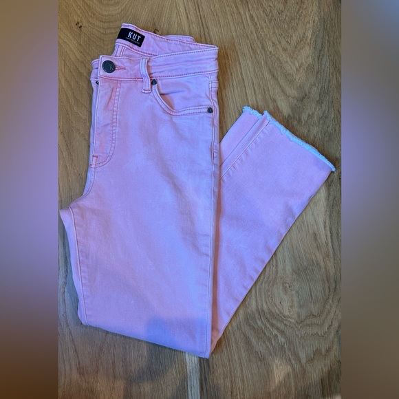 💙 KUT from the Kloth Reese High-Rise Fab AB Ankle Straight in Soft Coral 💙 - Picture 3 of 6